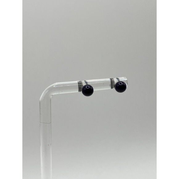 Amethyst Ball Silver Stud Earrings! - Picture 3 of 8